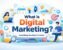 what is digital marketing concept with SEO, social media, and online marketing elements