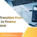 Student to finance professional career roadmap banner with calculator, accounting documents, laptop, and Trioid Skills logo.